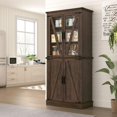 thumbnail image 3 of Blotout Kitchen Pantry Cabinet with Doors and Drawer, 71" Tall Farmhouse Storage Cabinet, Pantry Cabinet with Adjustable Shelves for Kitchen, Living Room, Dining Room (Rustic Brown), 3 of 7