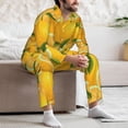 thumbnail image 7 of Kdxio Yellow Limes Men’s Pajama Set Pajamas For Men 2 Piece PJ Set with Men Pajama Pants and Long Sleeve T-Shirt Lounge Set-Large, 7 of 7