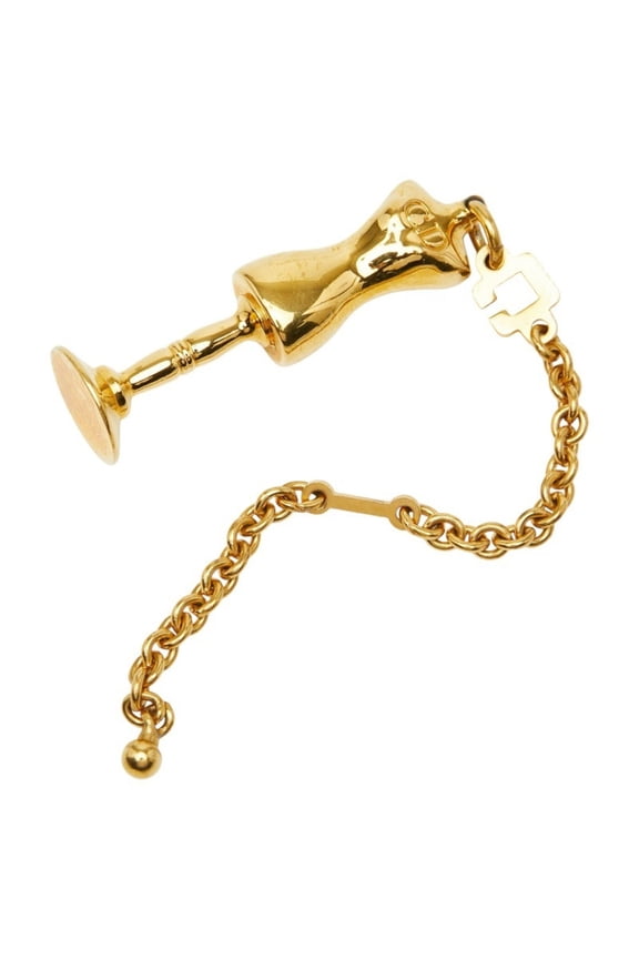 Pre-Owned Christian Dior Dior CD logo torso mannequin motif charm, gold plated,... (Good)