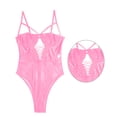 thumbnail image 2 of Las mujeres adelgazan la ropa interior de las señoras atractivas de la ropa de noche del mono del cordón de tiras, M, rosa fluorescente Inevent XX000067-08, 2 of 7