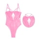 thumbnail image 2 of Las mujeres adelgazan la ropa interior atractiva de las señoras de la ropa de noche del cordón de tiras del mono, S, rosa fluorescente Sweethay XX000067-04, 2 of 7