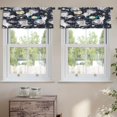 thumbnail image 2 of LALILO Kitchen Curtain Valance Fun Cat Astronaut Rod Pocket Window Curtain 52"x 18" Set of 2, 2 of 7