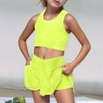 thumbnail image 5 of MIASHUI Girls Short Sets 2 Piece Athletic Sets with Sleeveless Tank Top and Skorts,Yellow,L, 5 of 9