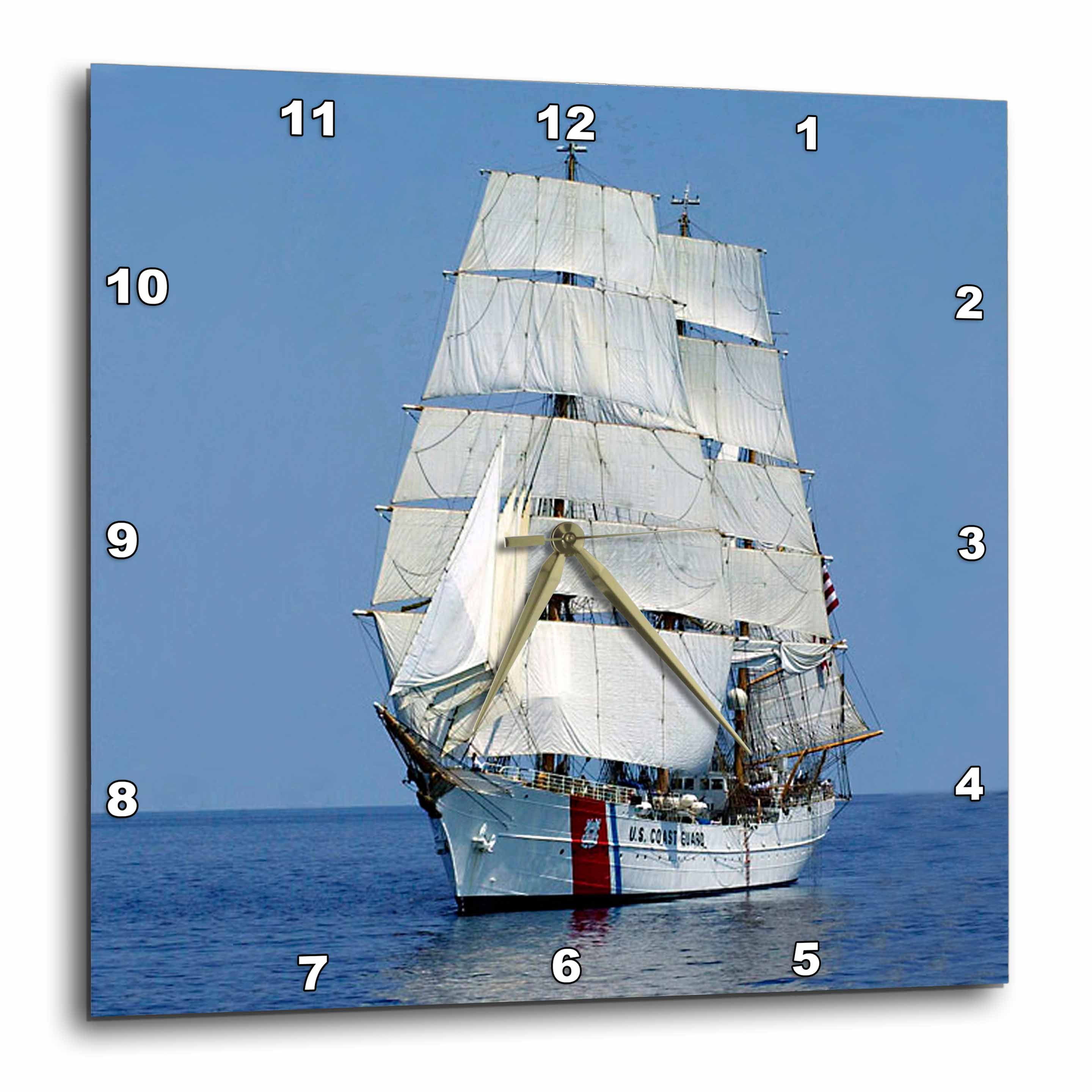 3dRose Sail Boat Wall Clock, 10 by 10inch