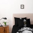 thumbnail image 2 of Ensemble de Housse de Couette Design Taille Complète Noir Doré Crâne Housses de Couette Oreiller, 2 of 6