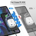 thumbnail image 4 of US to UK Ireland Travel Power Adapter with 1 Universal Outlet to US Travel Adapter, US to Scotland Irish UK Plug Converter with GaN USB C PD 30W (2Pack Total 4), 4 of 7