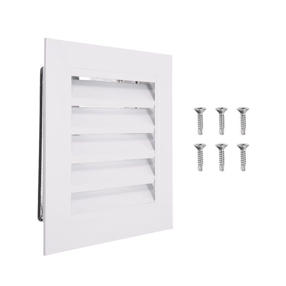Uxcell 10x10 Inch Gable Vent, 1PCS Aluminum Alloy Wall Shed Vents with Strainer, White
