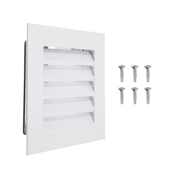 Uxcell Évent Gable 10x10 Pouces, 1PCS Évent Mural en Alliage d'Aluminium avec Passoire, Blanc