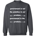 thumbnail image 2 of OXI Crewneck Sweatshirt - Government is The Problem, Basic Casual Sweatshirts for Men's and Women Fleece Sweatshirt Long Sleeve - Charcoal Small, 2 of 2