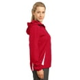 thumbnail image 3 of SPORT-TEK Womens Colorblock Hooded Raglan Jacket X-Large True Red  White, 3 of 5