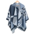 thumbnail image 2 of Femmes Hiver Chaud Surdimensionné Imprimé Couverture Cape Châles Cardigans, 2 of 9