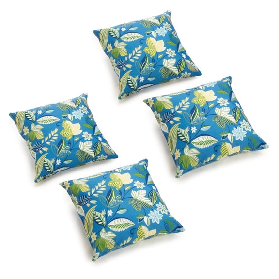 Blazing Needles 17-inch Square Solid Polyester Outdoor Throw Pillows (Set of 4)