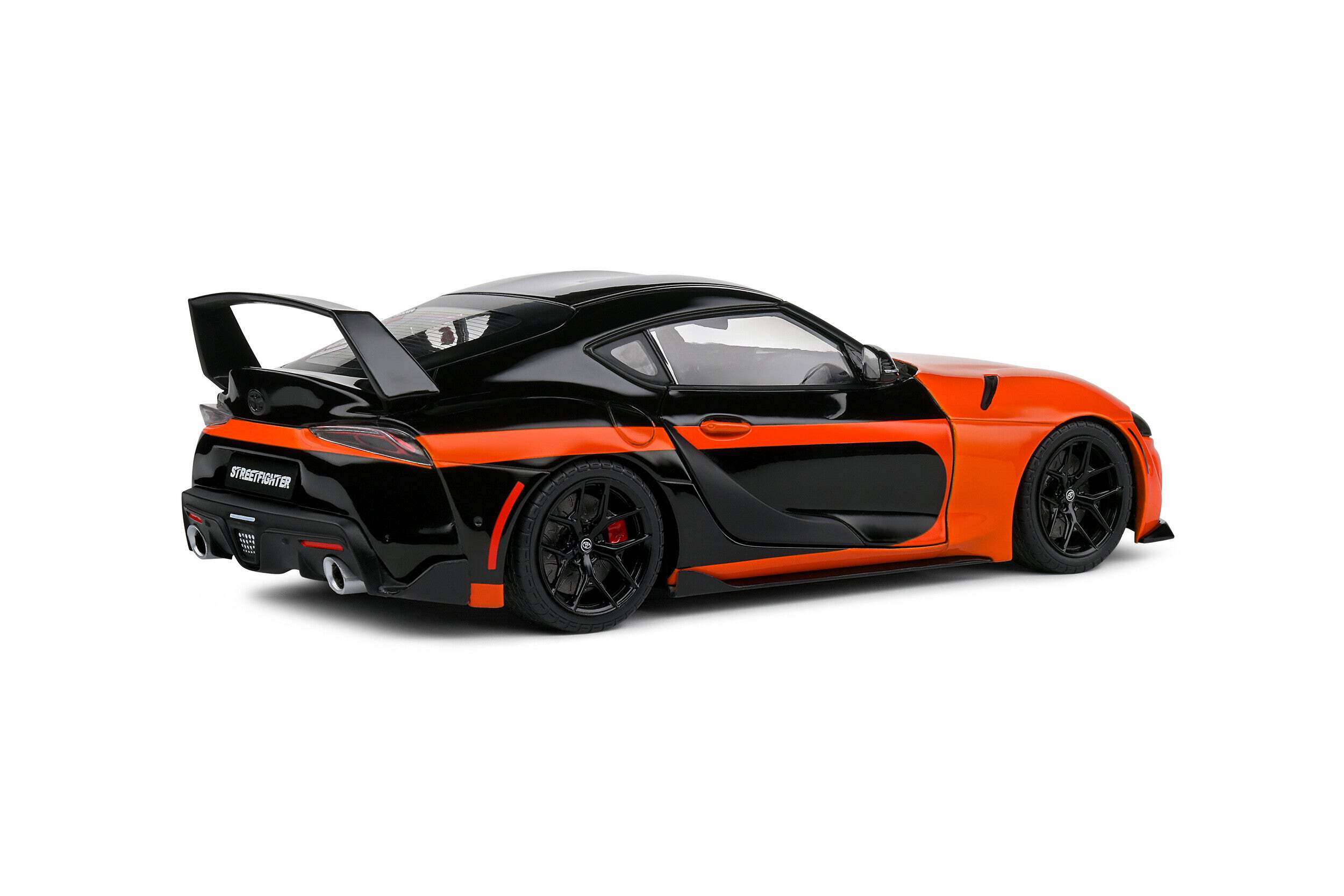 2024 Toyota GR Supra "StreetFighter" Orange and Black 1/18 Diecast Model Car by Solido