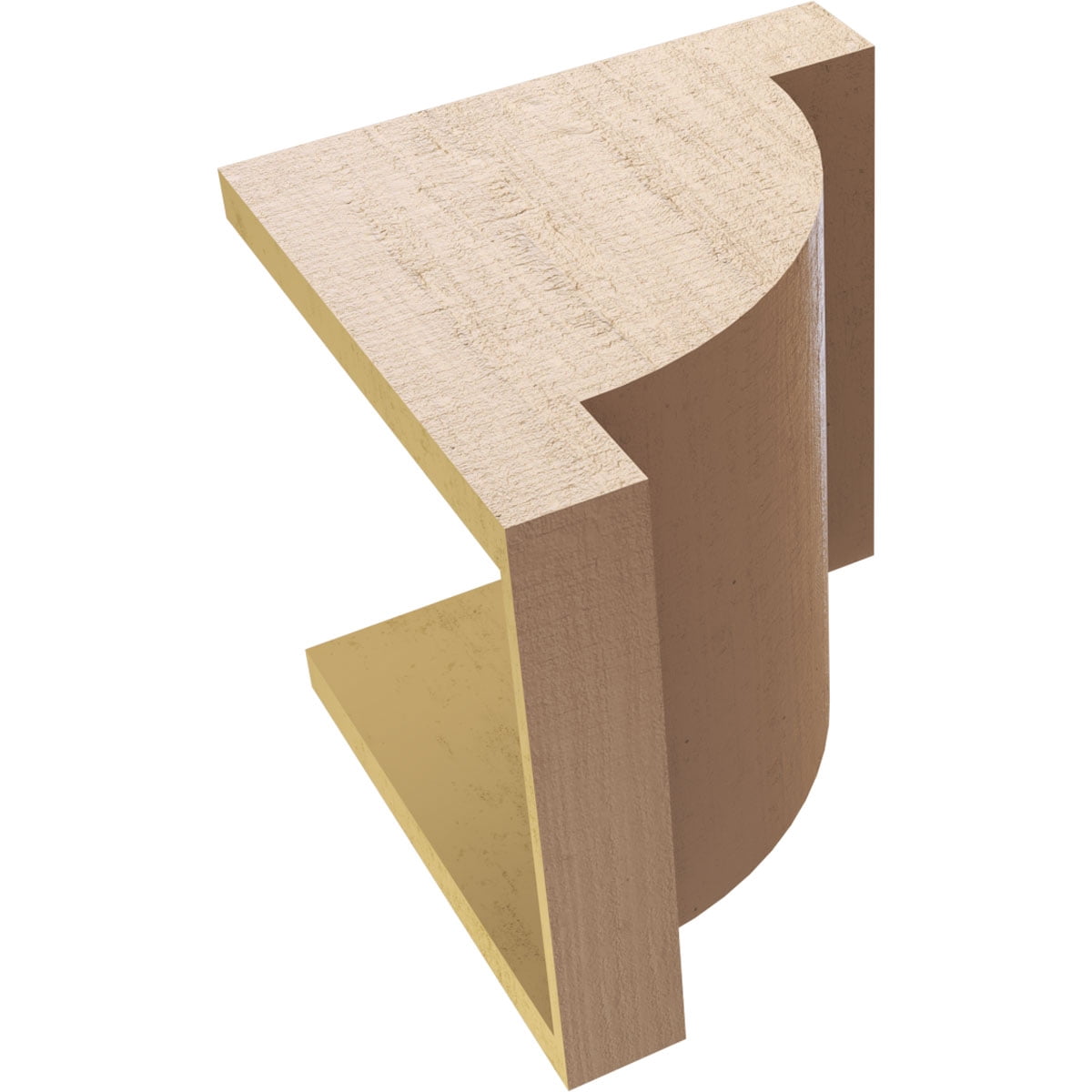 12"W x 12"D x 12"H Wide Alpine Rough Cedar Woodgrain TimberThane Corbel, Primed Tan