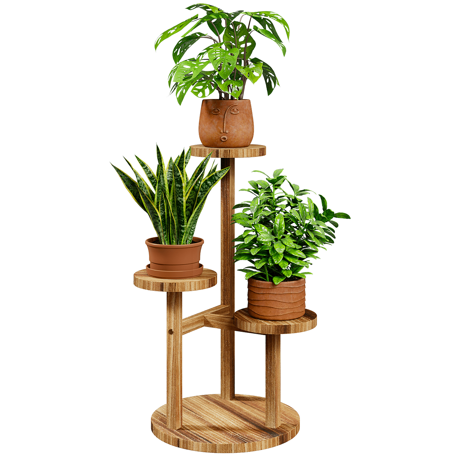 Bamworld 3 Tier Plant Stand Indoor For Multiple Plants, Corner Flower Shelf Plant Holder Display Rack Shelving for Patio Garden Balcony Bedroom Living Room