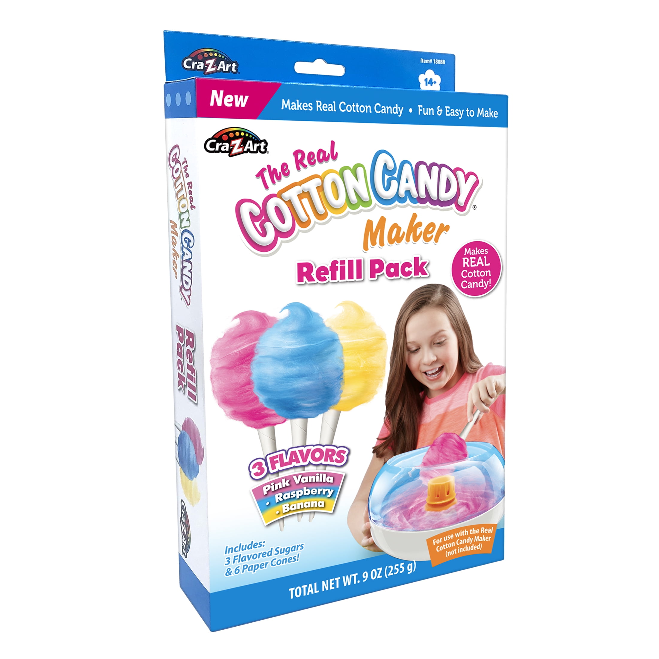 Cra-Z-Art New Real Cotton Candy Refill Variety Pack, Play Food, Multicolor