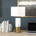 thumbnail image 4 of Evelyn&Zoe Liana 24" Tall Table Lamp with Fabric Shade, Marble/Brass/White, 4 of 6