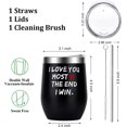 thumbnail image 3 of Valentines Day Gifts for Him Husband Boyfriend Men - 12 oz Wine Tumbler with Straws,Lids - Funny Gifts for Her Wife Girlfriend Women, Presents Ideas for Valentines Day,Xmas,Birthday,Dating,Anniversary, 3 of 6