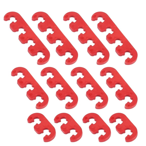 12pcs Universal 7mm 8mm 8.5mm 8.8mm Car Engine Spark Plug Separators Ignition Wire Separators Holder Red