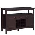 thumbnail image 1 of Modern Espresso Kitchen Buffet Bar Cabinet with Wine Rack - 46" Storage Sideboard for Dining & Living Room, 1 of 7