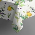 thumbnail image 5 of Yellow Lemon Fruit Olives White Pattern Square Tablecloth,Waterproof Square Table Cover,Wipeable Spillproof Washable Table Cover for Home Kitchen Party Decor 42"X42"(107x107cm), 5 of 6