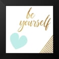 thumbnail image 2 of Villa, Mlli 20x20 Black Modern Framed Museum Art Print Titled - Be Yourself Heart Teal, 2 of 5