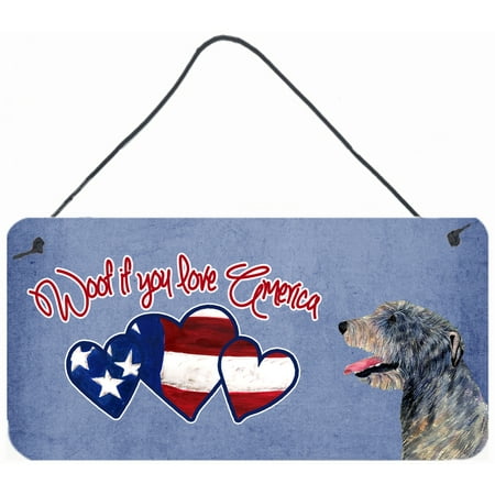 Woof if you love America Irish Wolfhound Wall or Door Hanging Prints SS5017DS612