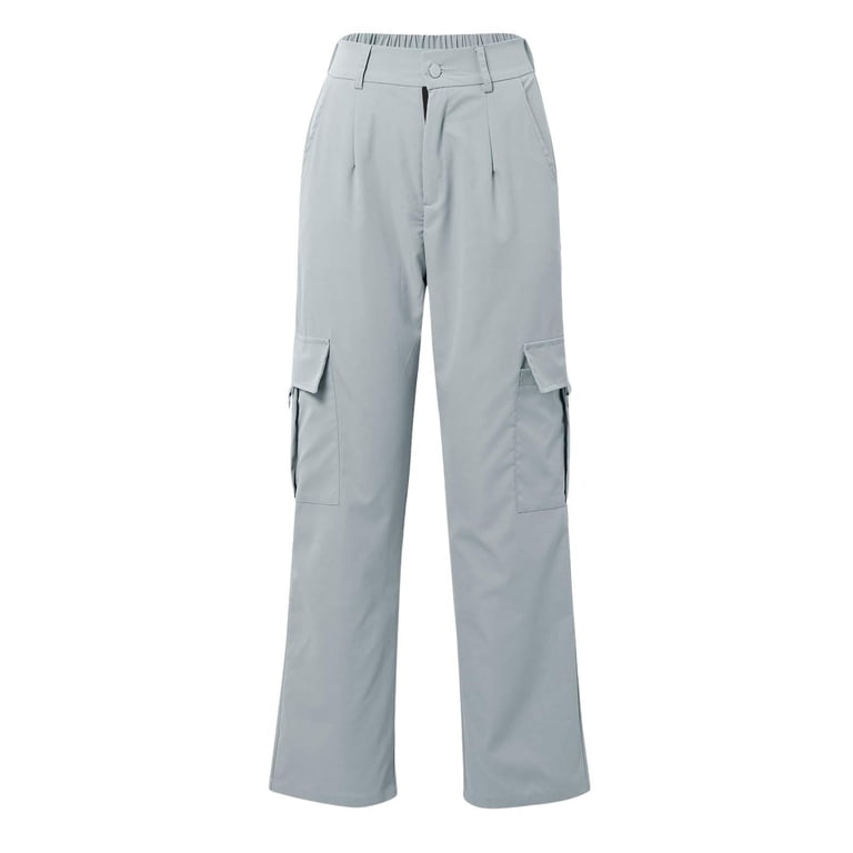 ZyeKqe Cargo Pants for Women High Waisted Baggy Pants Wide Leg