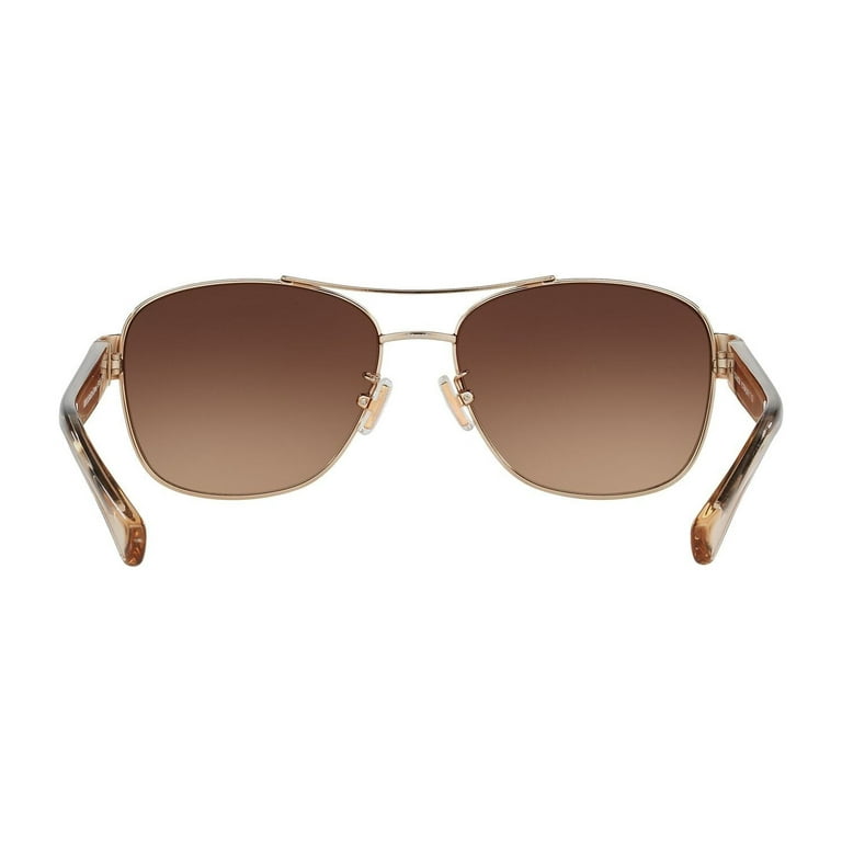 Coach Women s Aviator Sunglasses L151 Gold Brown Metal Frame 56mm Lens Prescription Compatible Walmart