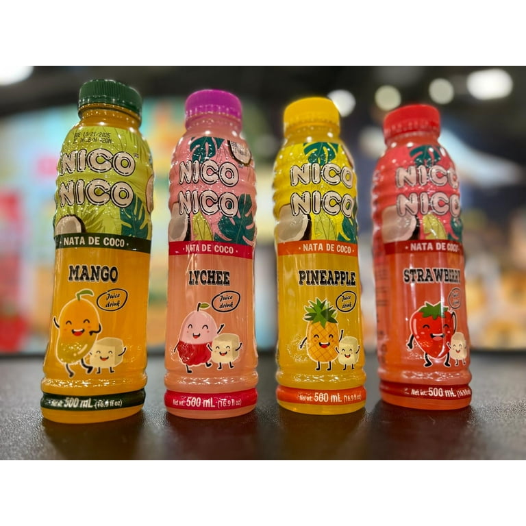 Niconico juice drink with nata de coco 30% Lychee fruit juice 16.9