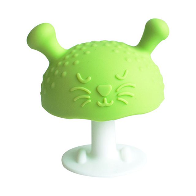 Juguete mordedor de setas para bebés - Juguetes para la dentición de bebés y niñas hechos de silicona para la dentición del bebé Aliviar las encías doloridas, juguete mordedor de setas para la dentición para bebés, verde Sailing Electrónica