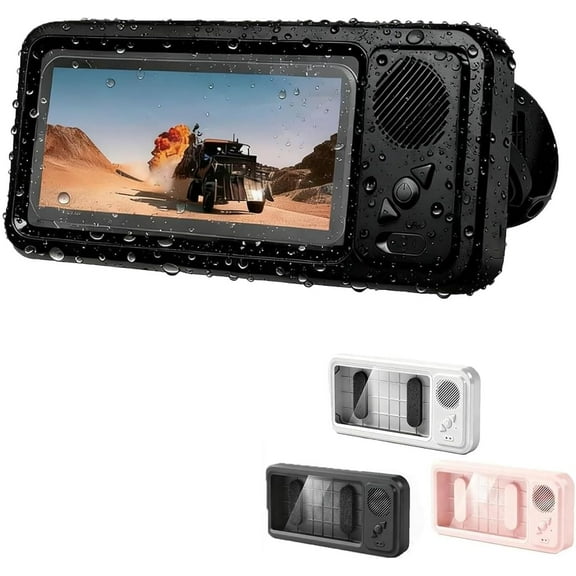 Shower Phone Holder with Wireless Bluetooth Speaker, 2026 New Shower Phone Holder Waterproof with Speaker, 360° Rotation Ipx4 Waterproof, Universal Hands-Free Case for Music & Calls(Black)