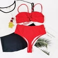 thumbnail image 5 of Fesfesfes Swimsuit for Women Bikini Solid Splicing Two-piece Swimwear Swimsuit Beachwear Set, 5 of 6