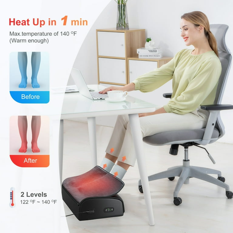 Comfier Heated Foot Warmer & Foot Rest for Under Desk at Home Office, Size: 17.28 x 11.34 x 5.24 inches; 2.38 Pounds, Gray