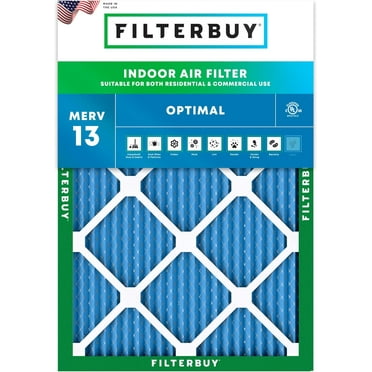 Filterbuy 16x20x1 MERV 13 Health Defense, Pleated HVAC AC Furnace Air Filters (1-Pack)
