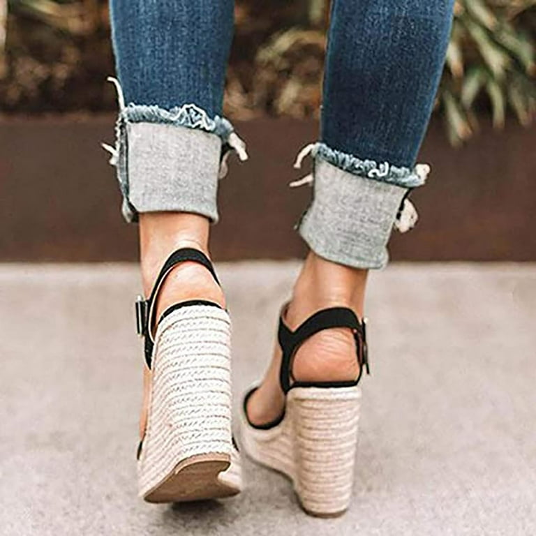 White sandals online with small wedge