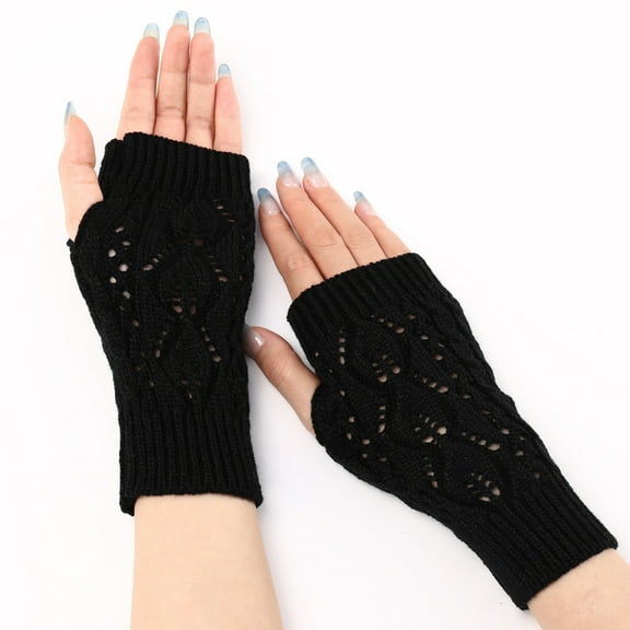 Tittly Winter Gloves Gloves for Women Winter Gloves For Women Warm Glove Windproof Elastic Texting Black Gloves Women Warm Lined Gloves Knit Gloves Warm Gloves Black One Size