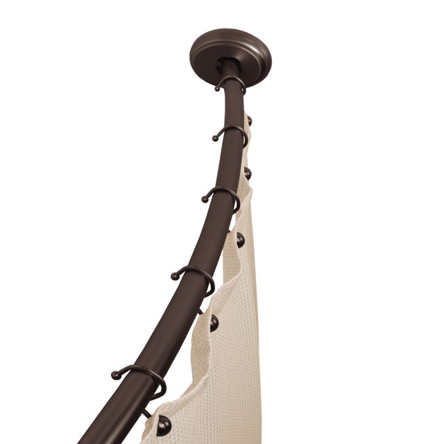 Tringle de douche courbée réglable Mainstays Smart Rods, installation sans outils par tension ou fixation murale, de 127 cm à 183 cm