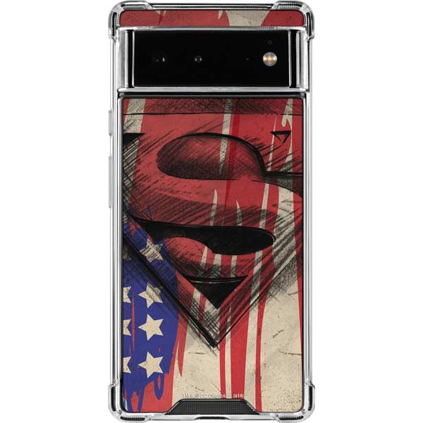 Skinit DC Comics Superman Crest Google Pixel 6a Clear Case