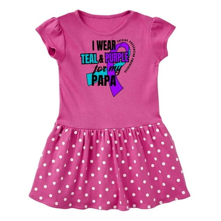 

Inktastic Suicide Prevention I Wear Teal and Purple for My Papa Gift Baby Girl Dress