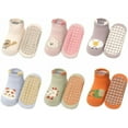 thumbnail image 2 of 6 Pairs Non Slip Toddler Socks Baby Boys Girls Cartoon Floor Girps Ankle Socks For 6-24 Months Infant Little Kids, 2 of 8