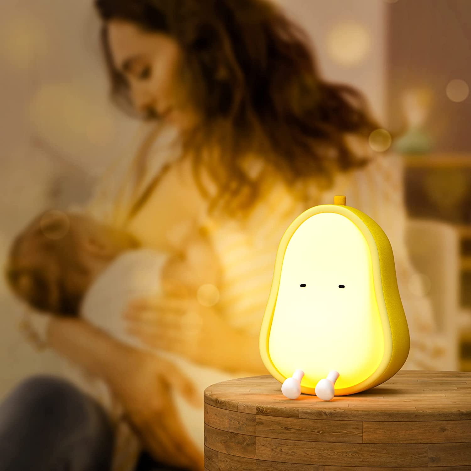 Children's Night Light, Cute Baby Night Light Dimmable Silicone Sleep Aid Children Rechargeable Portable Baby Bedside Lamp Night Lamp for Baby Room