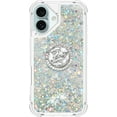 thumbnail image 2 of Case for iPhone 16, iPhone 16 Case Glitter with Ring Holder Stand,Clear TPU Cute Love Moving Quicksand Sparkle Shockproof Liquid Phone Case for iPhone 16 6.1 inch Sliver YBZ, 2 of 14