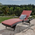 thumbnail image 6 of Noble House Salem Outdoor Wicker Adjustable Lounge with Arms Red cushion, 6 of 10