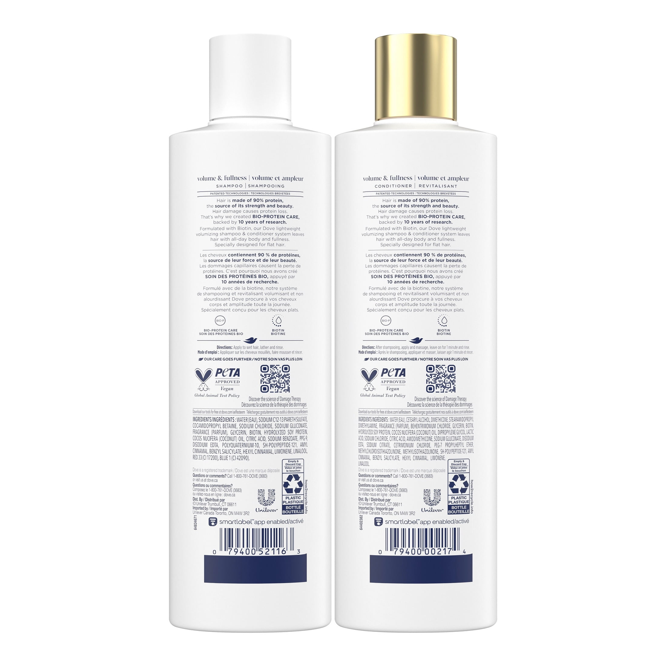 Dove Shampoo & Conditioner for Fine, Thin Hair Volume and Fullness with Bio-Protein Care Technology and Biotin ,12 fl oz 2 Pack