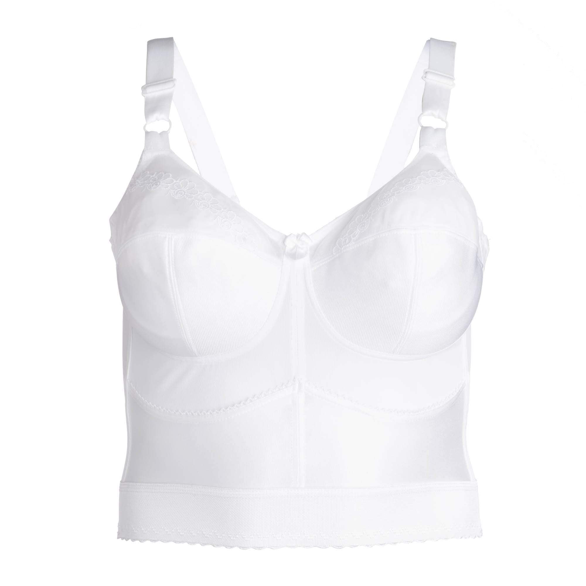 Cortland Intimates Style 7808 - Embroidered Soft Cup Long Line Bra :  : Clothing, Shoes & Accessories