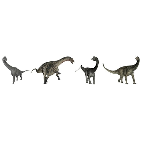 Brachiosaurus Poster - Jurassic sauropod dinosaurs Brachiosaurus Dicraeosaurus Diplodocus and Spinophorosaurus Poster Print