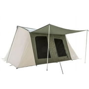 WHITEDUCK Prota Basic Canvas Cabin Tent | Flex-bow Camping Tent 10' x 14' Cabin Style for 8 Person in Olive Color - Waterproof