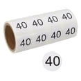 thumbnail image 1 of Etiquetas de números de 0.8 pulgadas, números de etiqueta 40, etiquetas redondas pequeñas de vinilo autoadhesivas, 500 piezas en 1 rollo para álbum de fotos, cartel, mesa, negro, 1 of 6