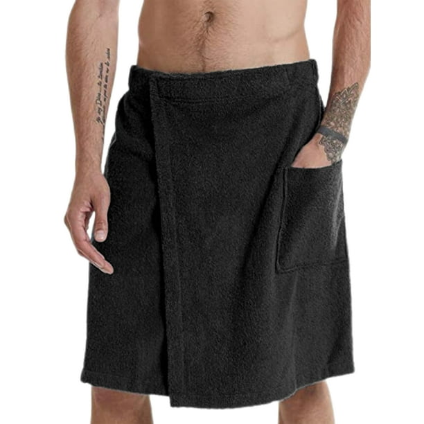 Capreze Shower Wrap Spa Wraps for Men Loose Solid Color Cover Up Sauna